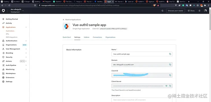 Configuring your Auth0 Settings
