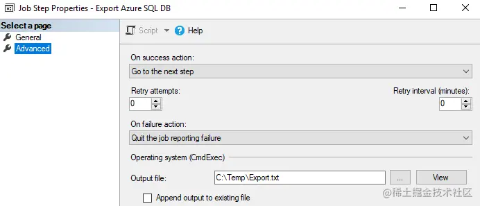 Advanced job configuration