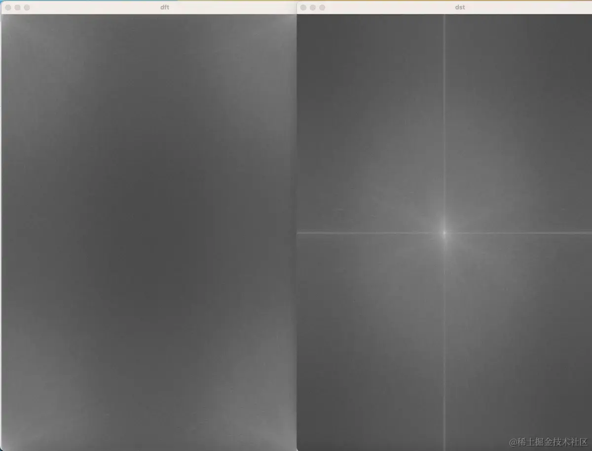 二维dft和频谱中心化后的频谱图.png