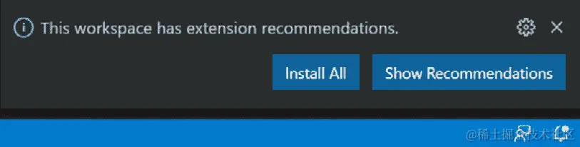 图 9.5 - 显示推荐扩展提示的屏幕截图