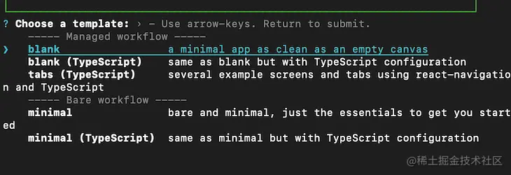 Select A Blank Template To Get The Minimum Dependencies