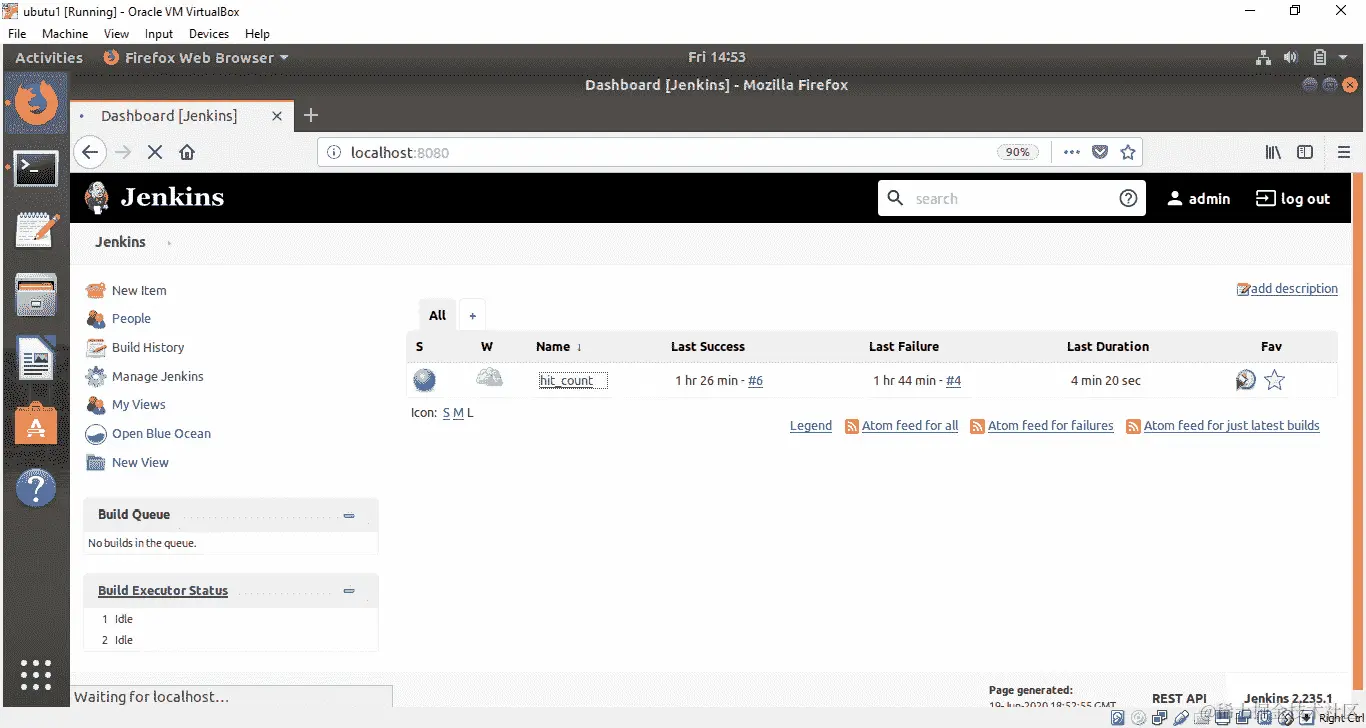 图 8.27：Jenkins 仪表板显示 hit_count 项目