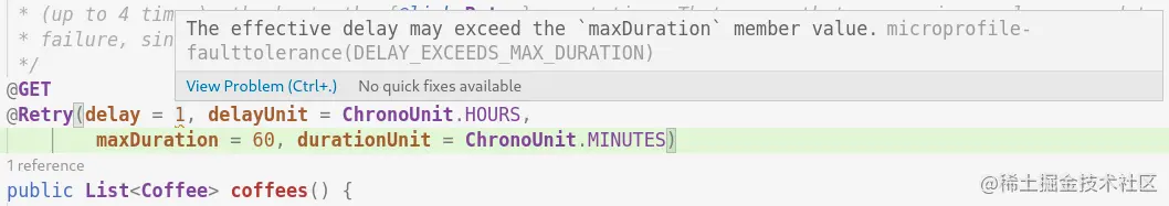 Retry annotation validation support