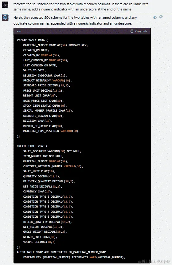 图 6.5 – SQL 模式，列已重命名