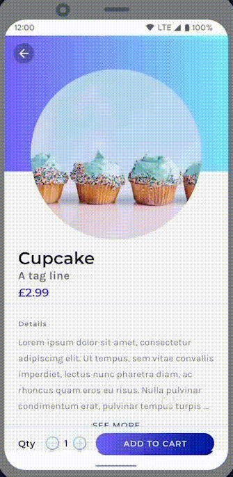 △ Jetsnack 应用中产品详情页的协调滚动效果