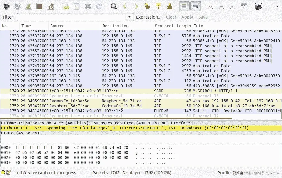 捕获一些数据包