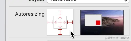 UIViewAutoresizingFlexibleLeftMargin | UIViewAutoresizingFlexibleTopMargin.gif
