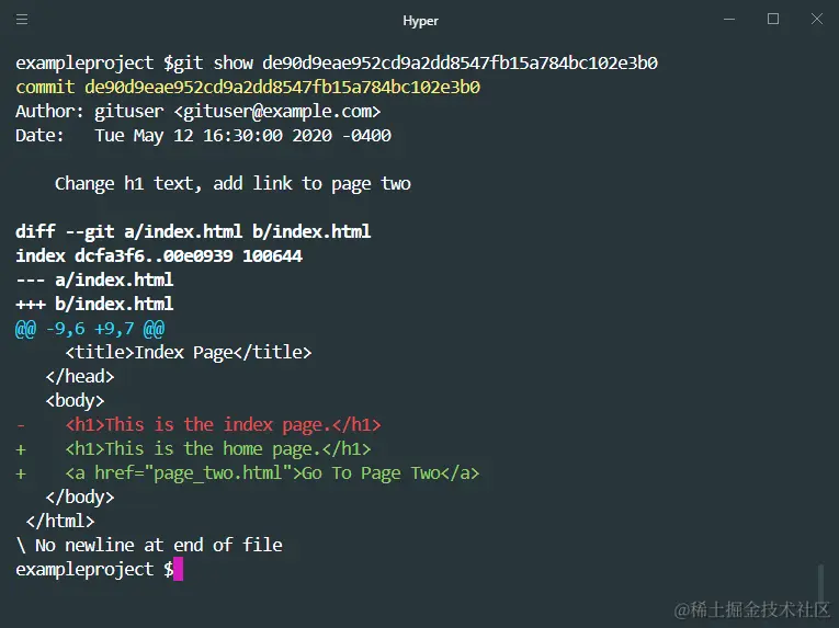git show commit by id