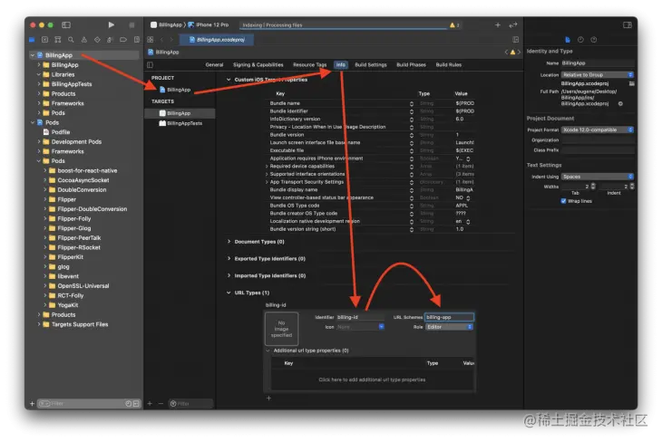 Screenshot of Xcode workspace