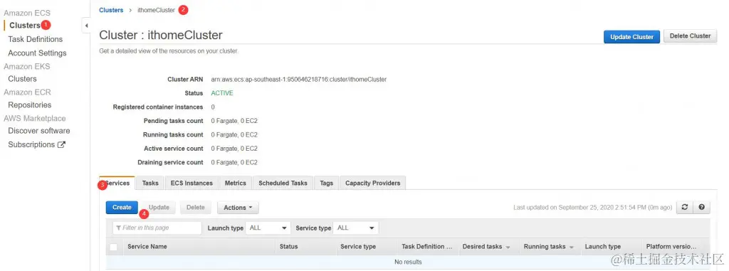 建立丛集的服务