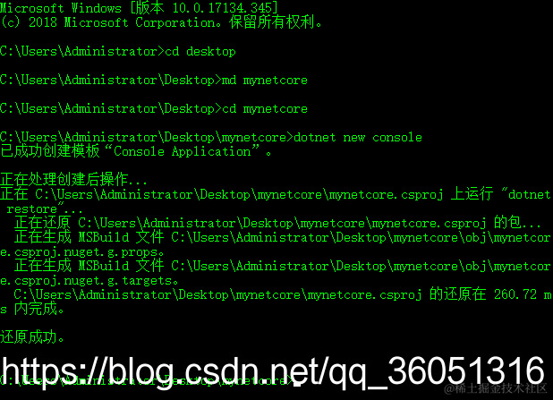 创建控制台项目