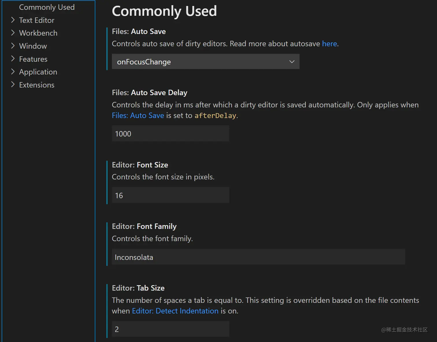 在VSCode中设置更清晰的Inconsolata字体替代默认的consolas字体俗话说，没有比较就没有伤害。原本用4 掘金