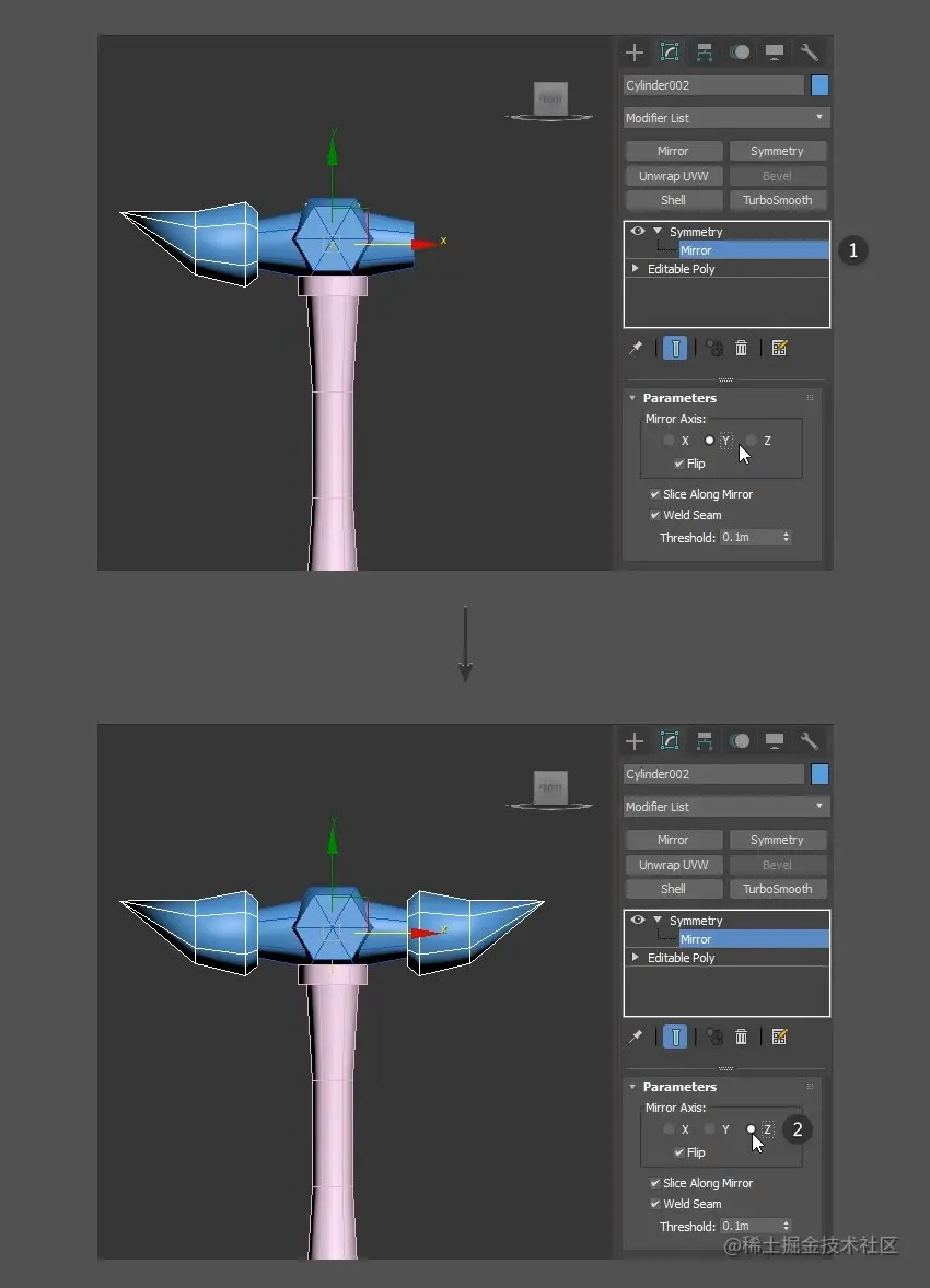 使用对称修饰符