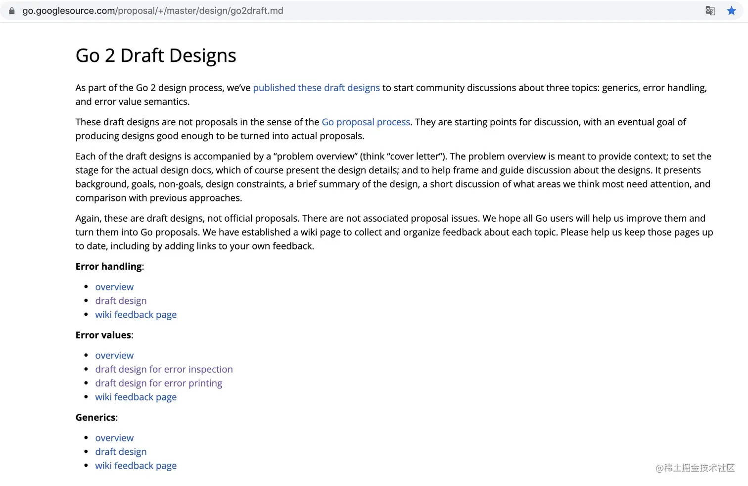 Go 2 Draft Designs