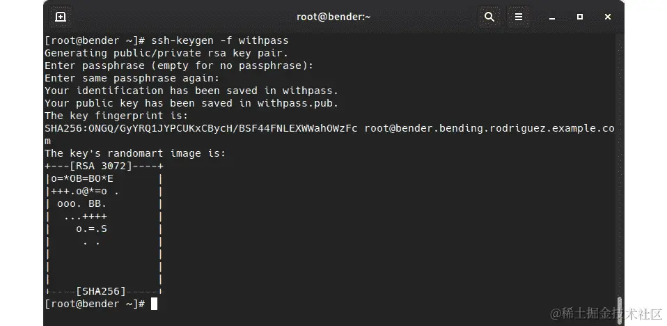图 8.10 - 使用密码创建额外的 ssh 密钥对