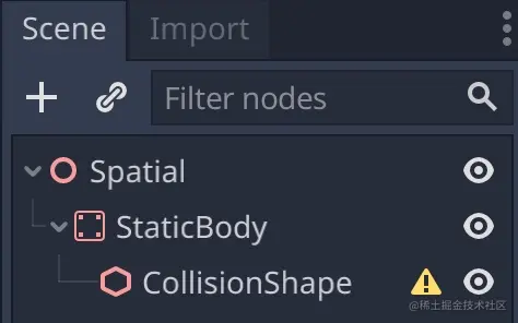 创建CollisionShape子节点