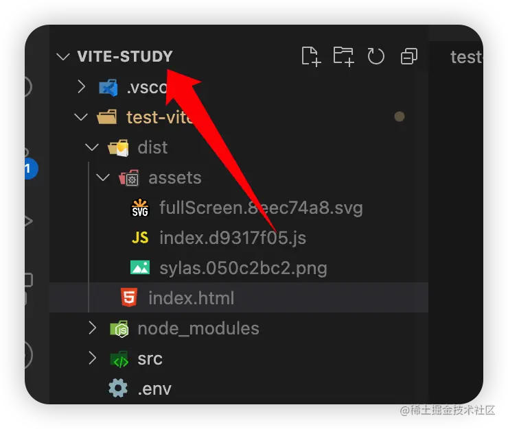 13：Vite对静态资源在生产环境下的部分配置在控制台执行 yarn build。 打包完后如下，我们可以使用 live 掘金