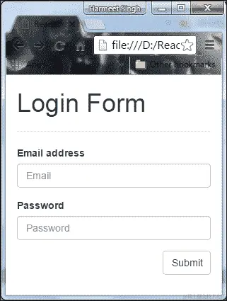 使用 React 和 Bootstrap 的静态表单