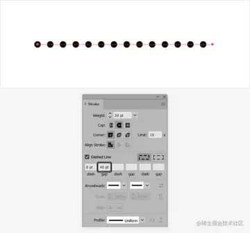 dotted line Illustrator 