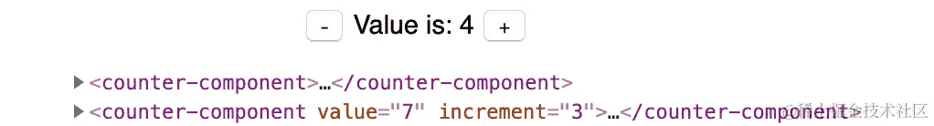 图 1.58：计数器组件及其在 HTML 中的使用