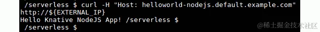 图 6.11：调用 helloworld-nodejs 应用程序