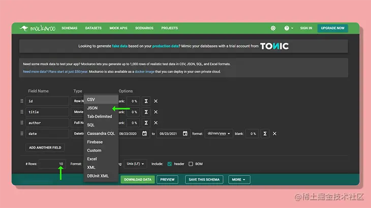 Make sure you set the file type to JSON