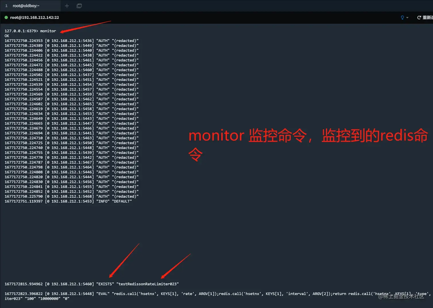 监控到的redis命令