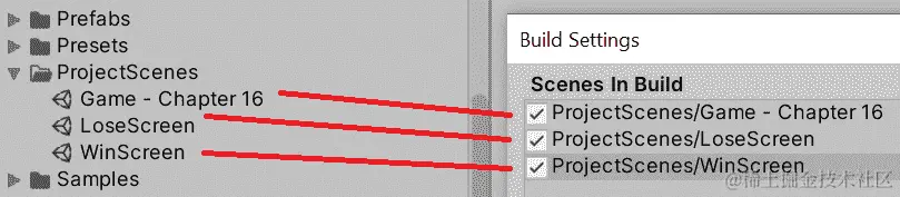 图 16.15 - 注册要包含在游戏构建中的场景