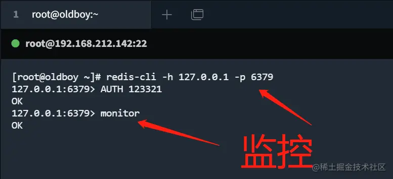 执行monitor监控命令
