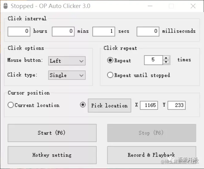 OP-Auto-Clicker 启动界面