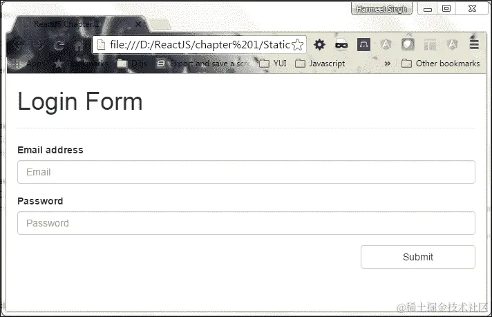 使用 React 和 Bootstrap 的静态表单