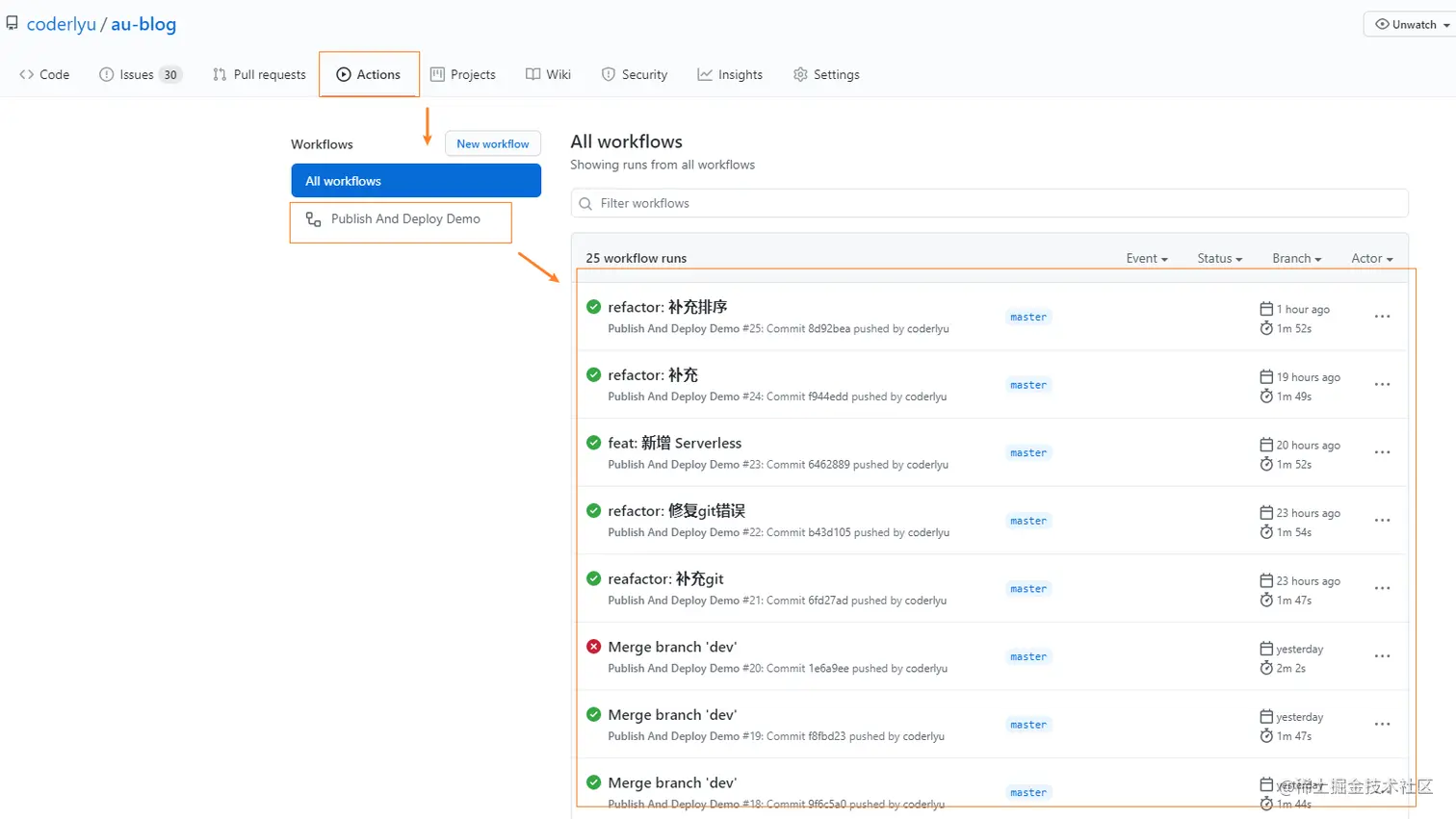 actions 成功图片