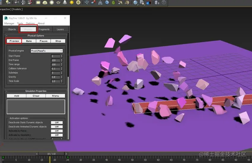 3ds Max动力学插件RayFire图文教程：如何使用RayFire 实现酷炫逼真的爆炸碎裂效果第 1 部分