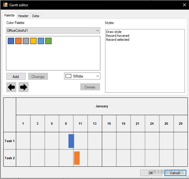 如何在 FastReport Business Graphics 中使用甘特图？