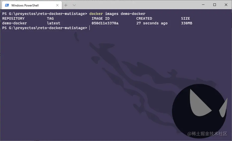 图 4：经过第一步优化后镜像大小为 330MB