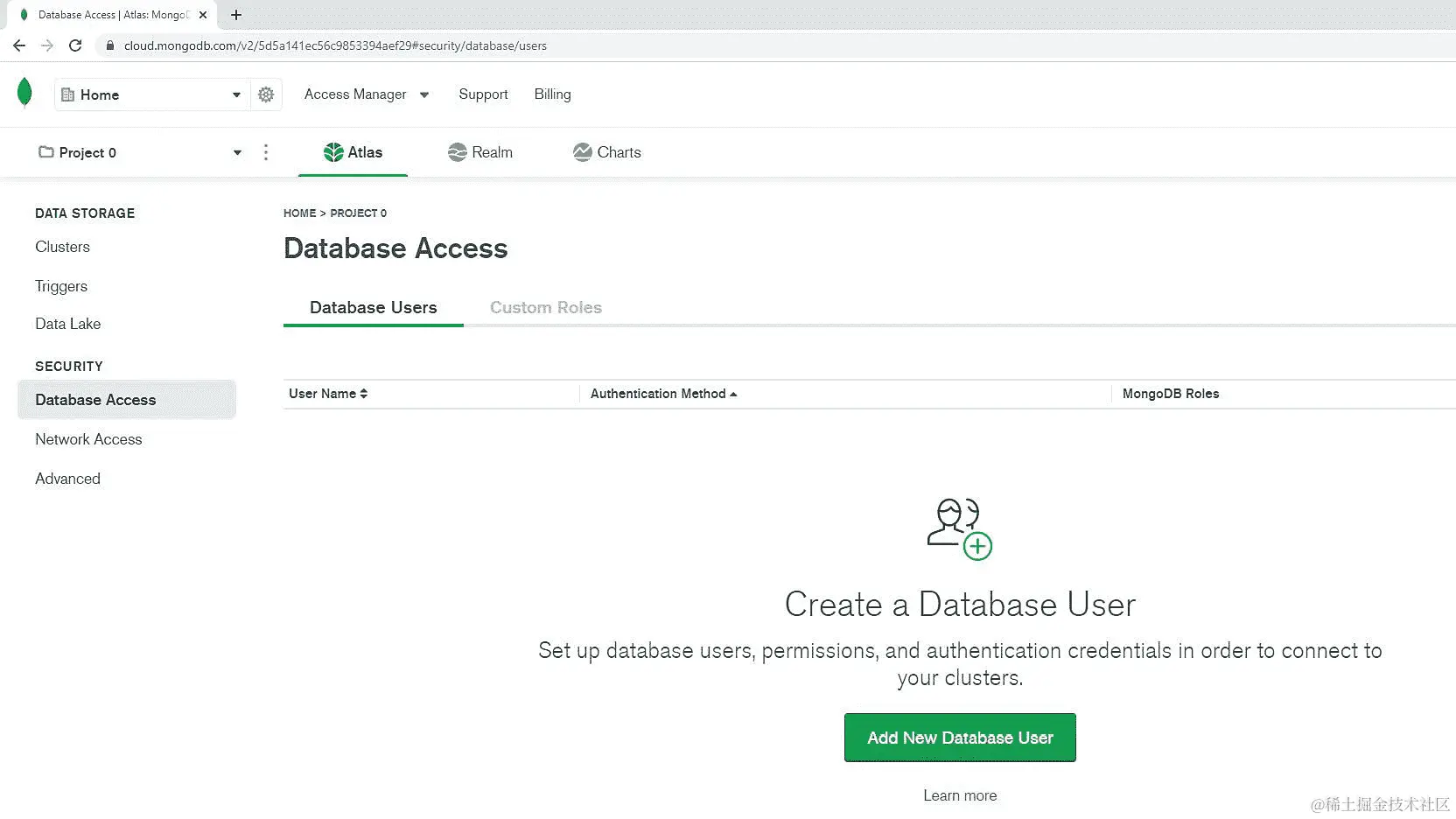 图 3.26：选择数据库访问选项