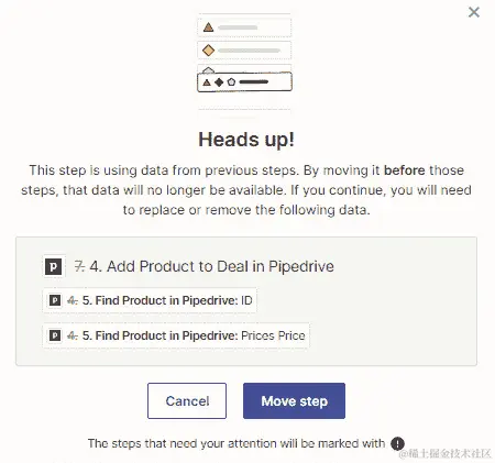 图 6.17 – 重新排序步骤时出现警告的概览