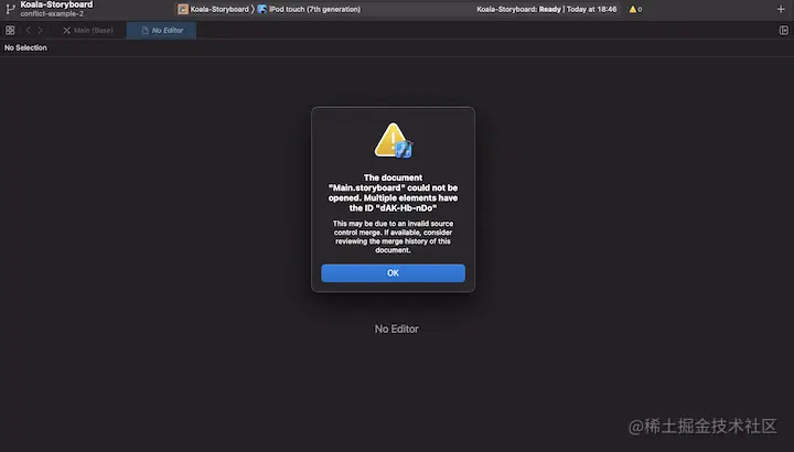 Storyboard Xcode Error Message