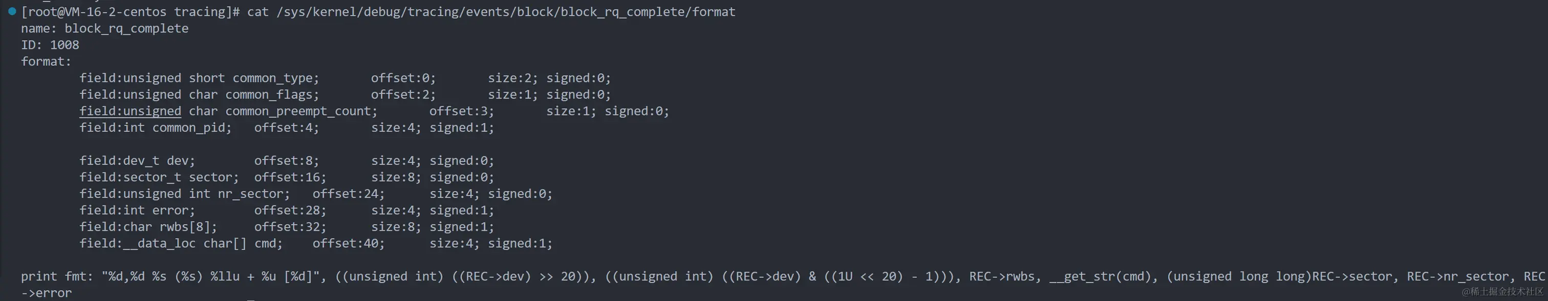 block:block_rq_compelete