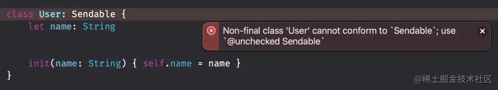 可变的非最终类无法遵守 Sendable 协议
