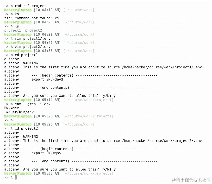 Autoenv - 设置一个持久的、基于项目的环境