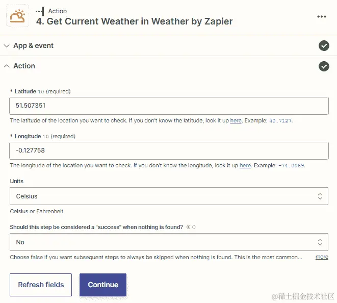 图 10.12 – ﻿定制 Get Current Weather 搜索操作事件的概述