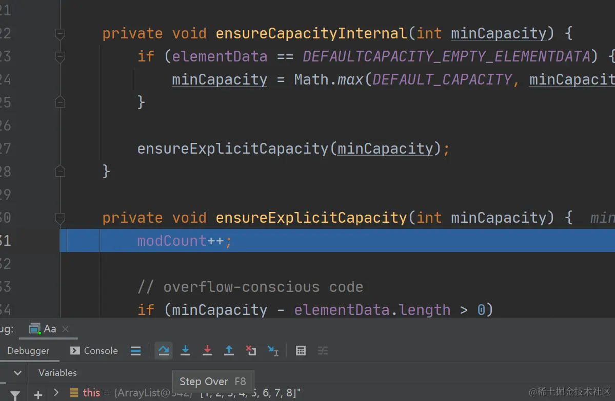 Step into 进去到madCount++