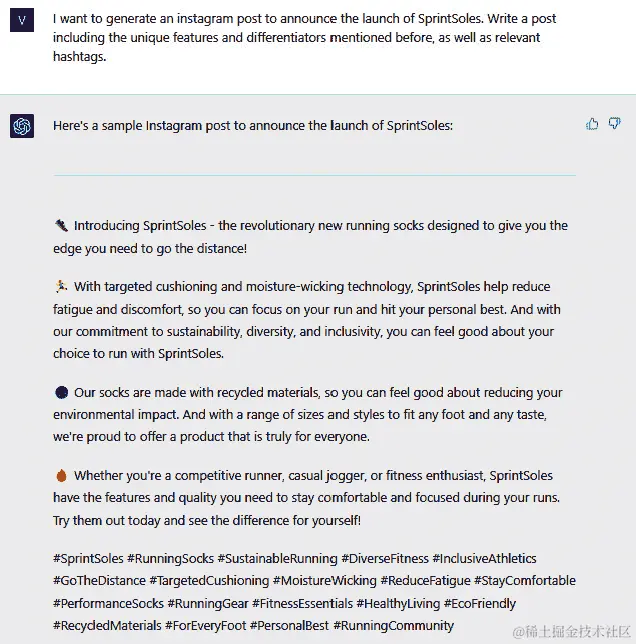 图 7.10 – 由 ChatGPT 生成的社交媒体帖子