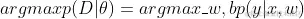 argmaxp(D|\theta )=argmax_{w,b}p(y|x,w)