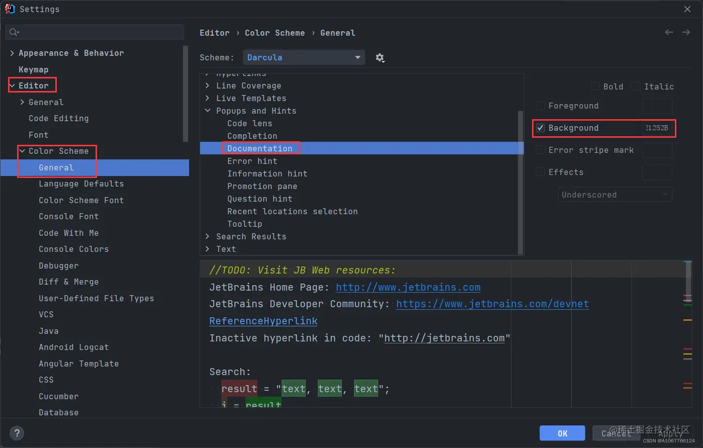 鼠标悬停代码提示框背景修改