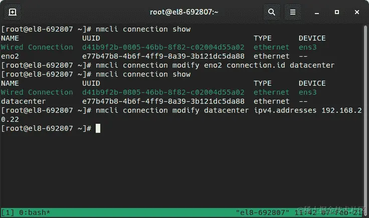 图 6.8 – 修改网络连接名称的示例连接 ID 和 IP 地址的