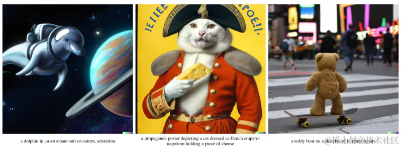 图1 使用DALL-E2基于文本生成图像的示例