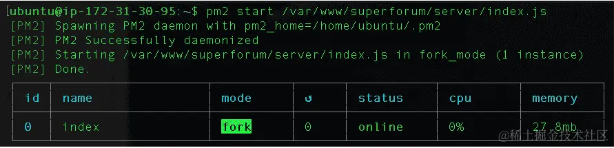 图 17.24 – Node 服务器已启动