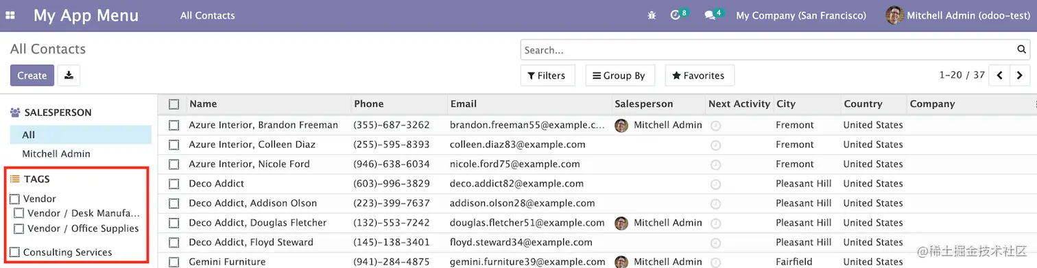搜索侧边栏父类分组
